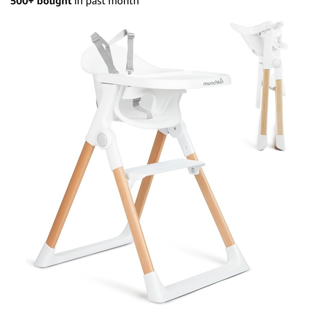 Munchkin Modern White and Tan High Chair